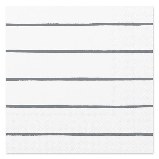 American Greetings Silver Stripes on White Beverage Napkins