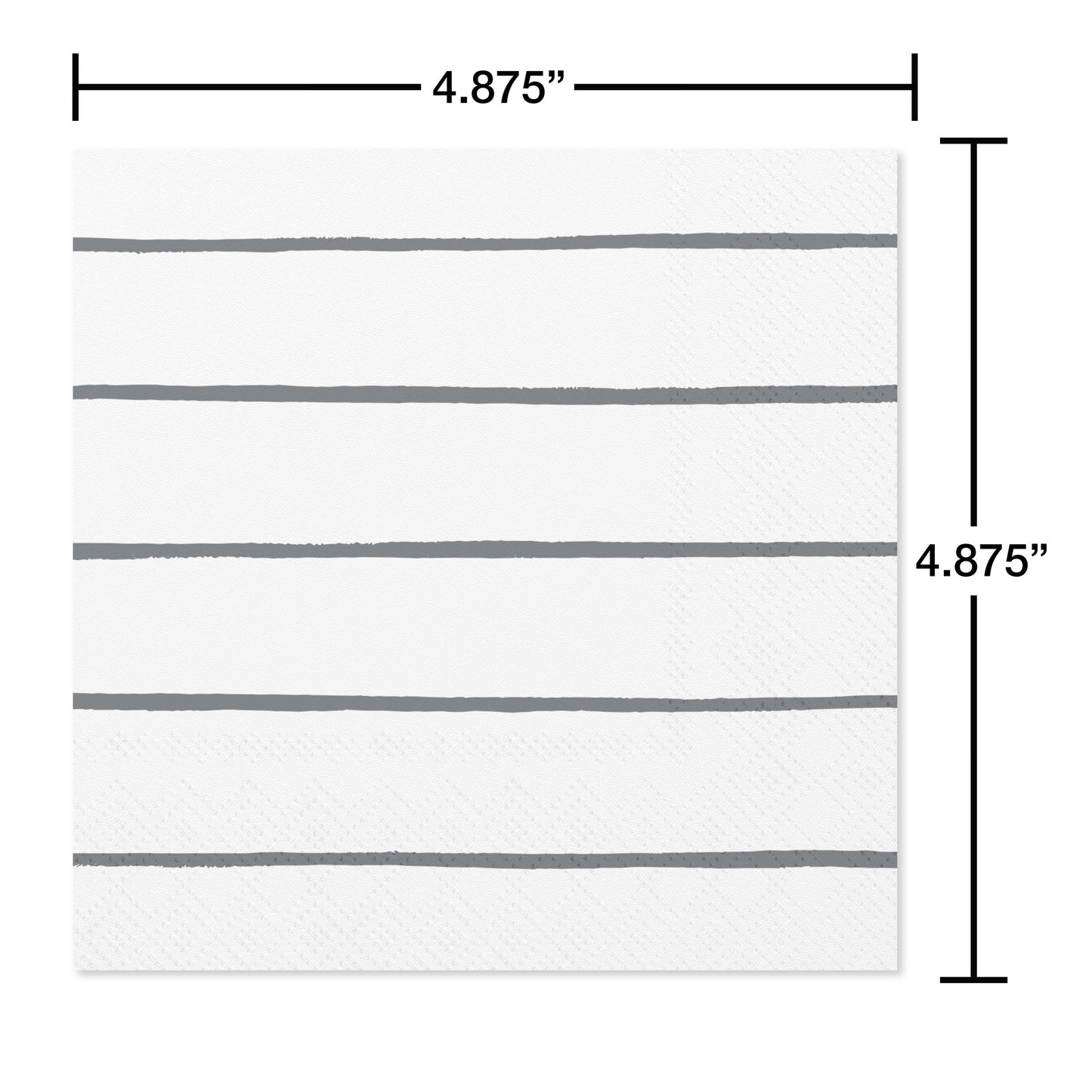 American Greetings Silver Stripes on White Beverage Napkins