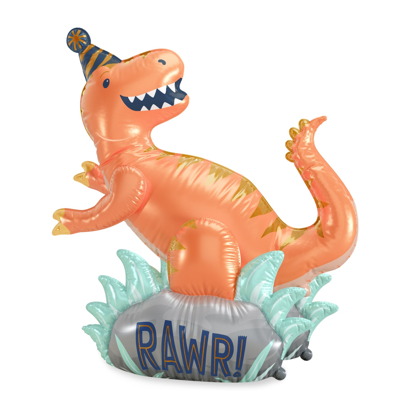 American Greetings Giant Dinosaur “RAWR!” Uninflated Mylar Balloon Kit with Inflation Straw