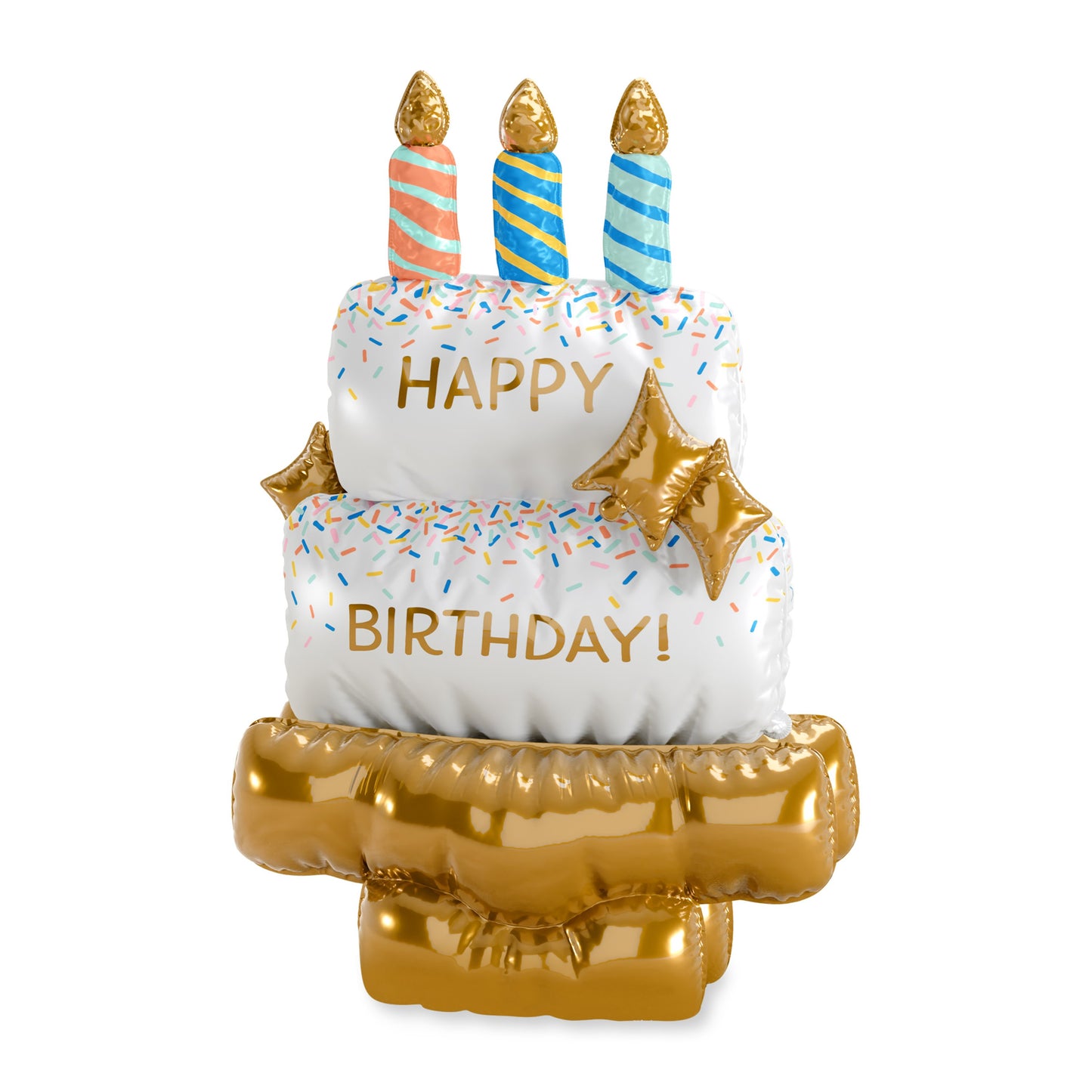 American Greetings Cake “Happy Birthday” Giant Uninflated Mylar Balloon Kit with Inflation Straw
