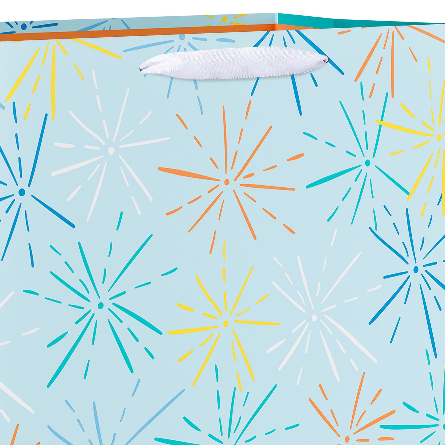 American Greetings Light Blue Starbursts Jumbo Square Gift Bag