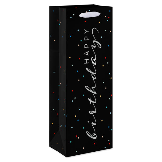 American Greetings Happy Birthday Black Beverage Gift Bag
