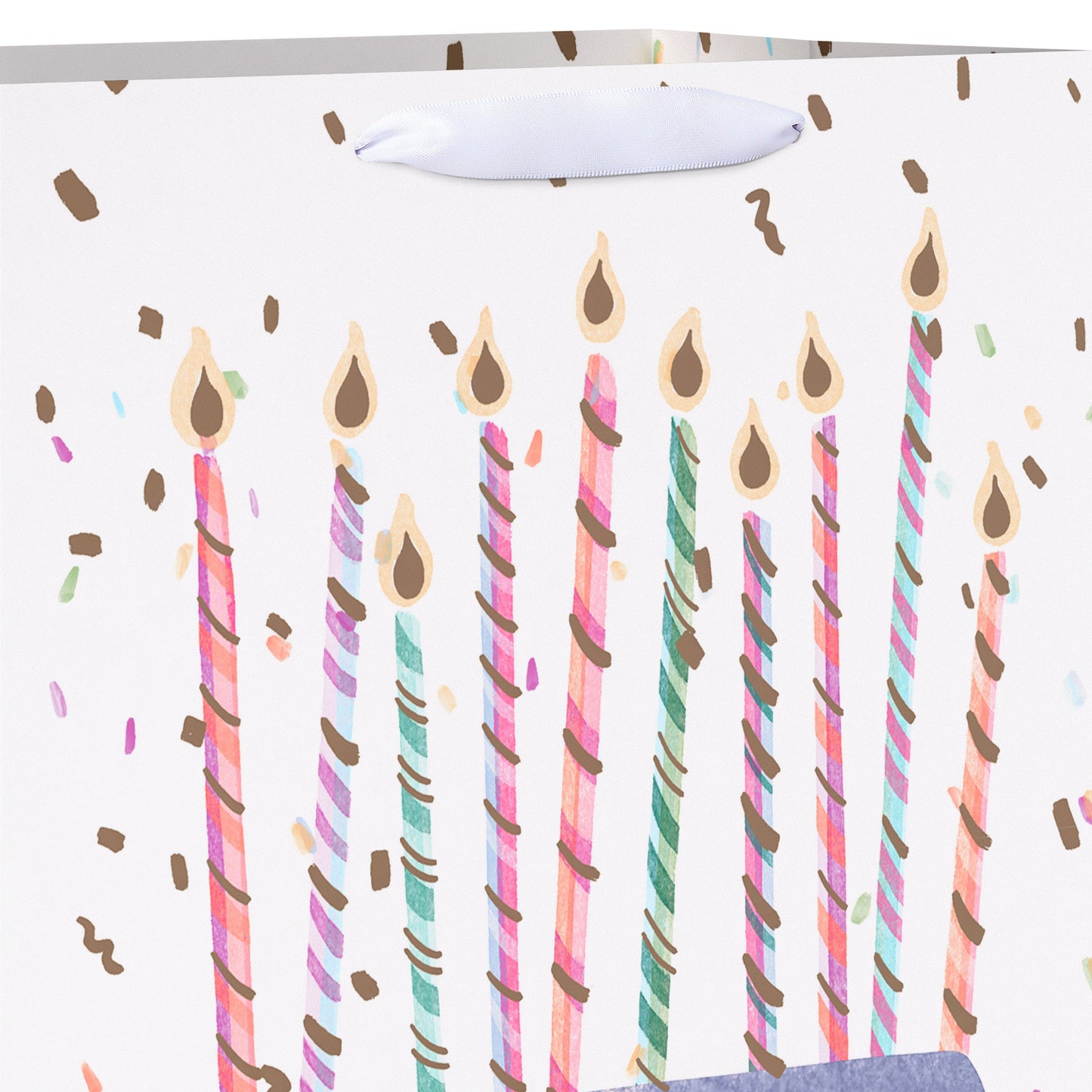 American Greetings Cake & Candles Jumbo White Birthday Gift Bag for Her