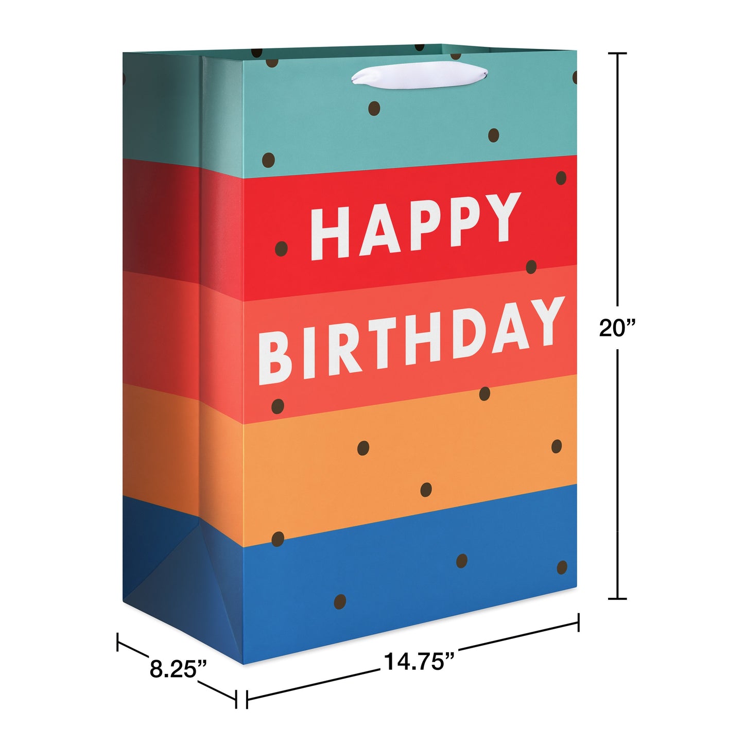 American Greetings Multi-Color Stripes Jumbo Birthday Gift Bag