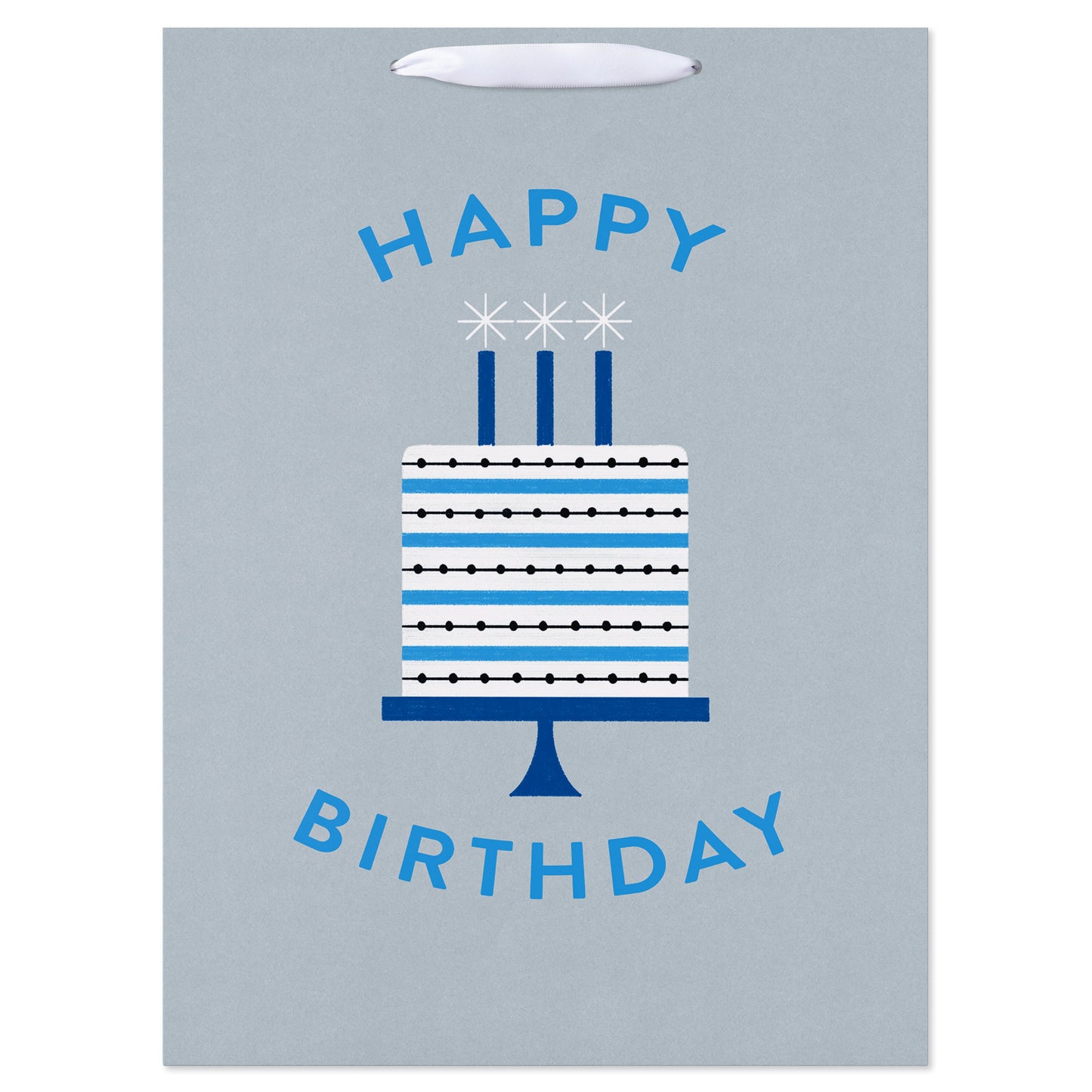 American Greetings Happy Birthday Cake Grey Birthday Jumbo Gift Bag for Him