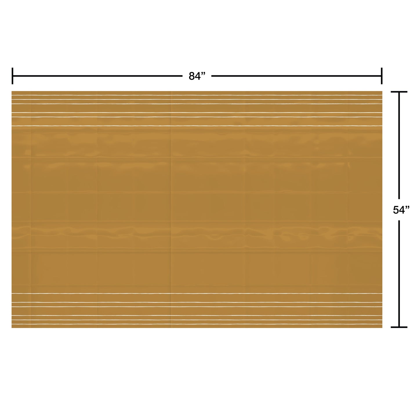 American Greetings Gold with White Stripes Plastic Table Cover