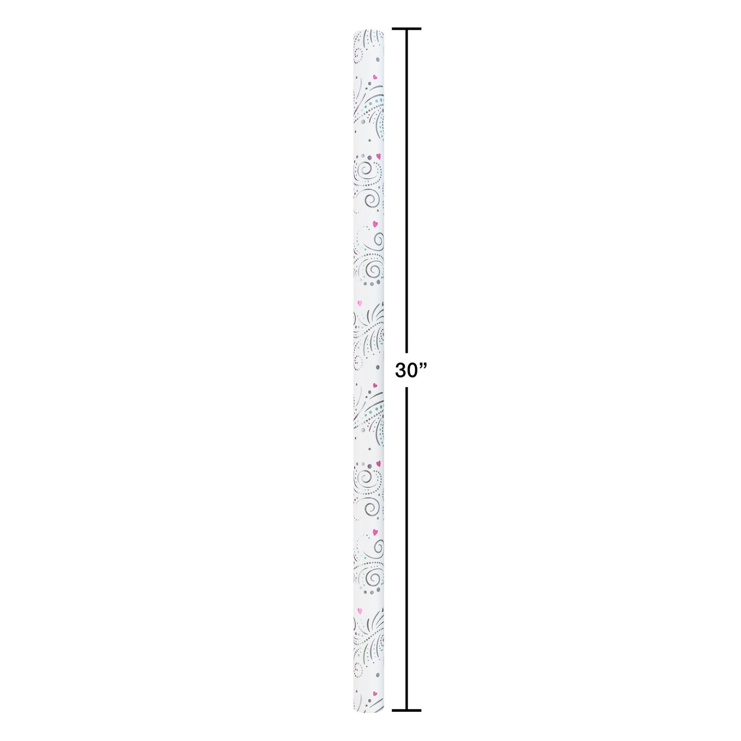 American Greetings Hearts and Swirls Wedding Wrapping Paper, 15 sq. ft.