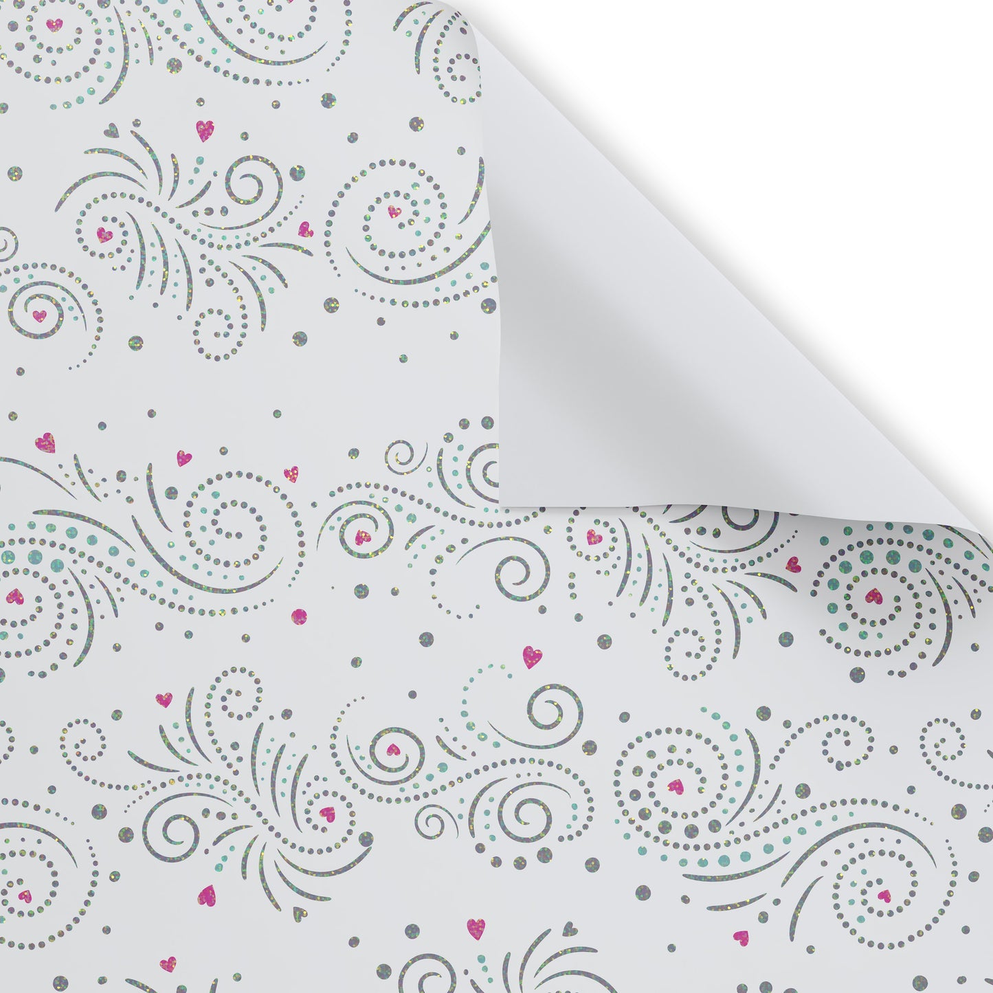 American Greetings Hearts and Swirls Wedding Wrapping Paper, 15 sq. ft.