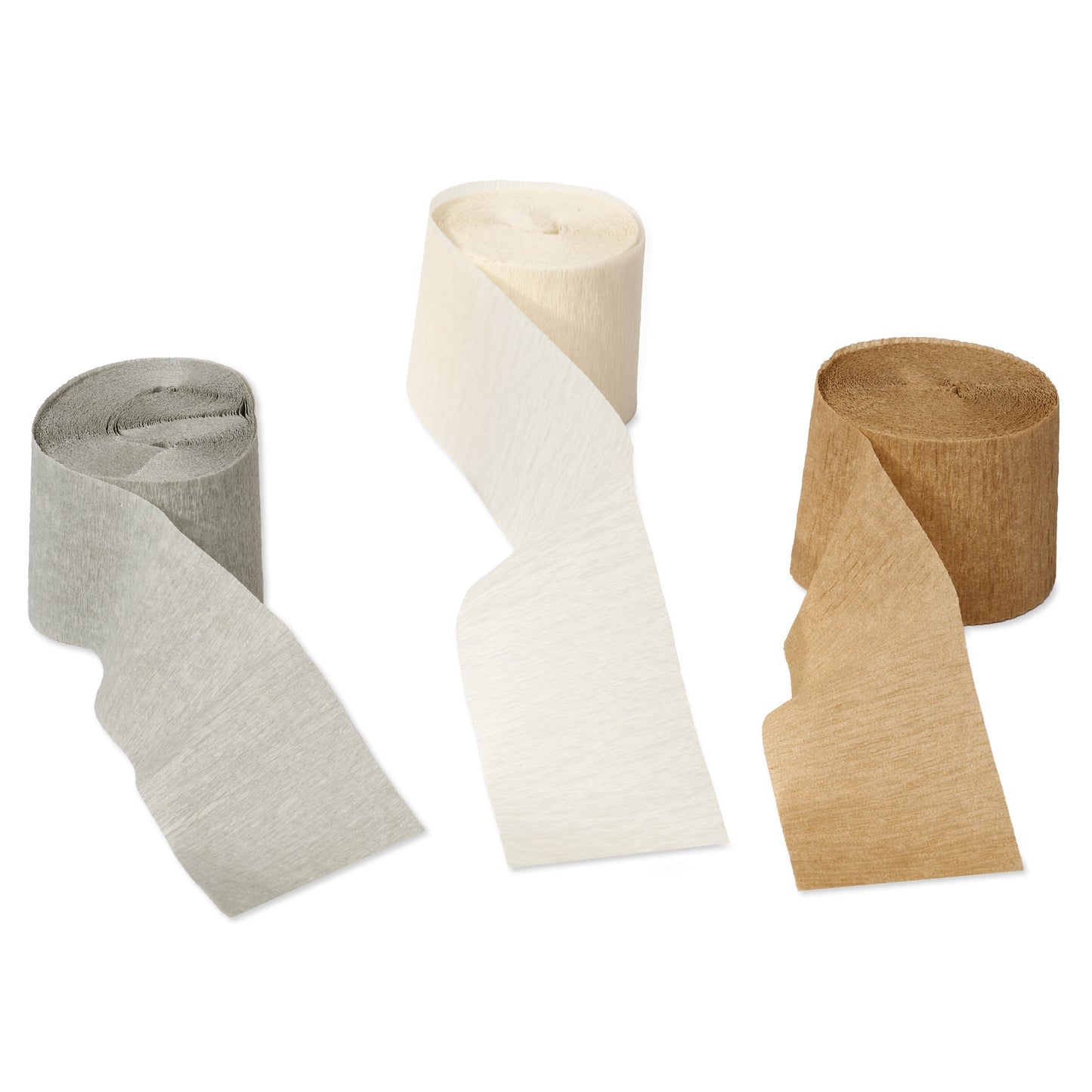 American Greetings Metallic White, Gold, & Silver Crepe Paper Streamers