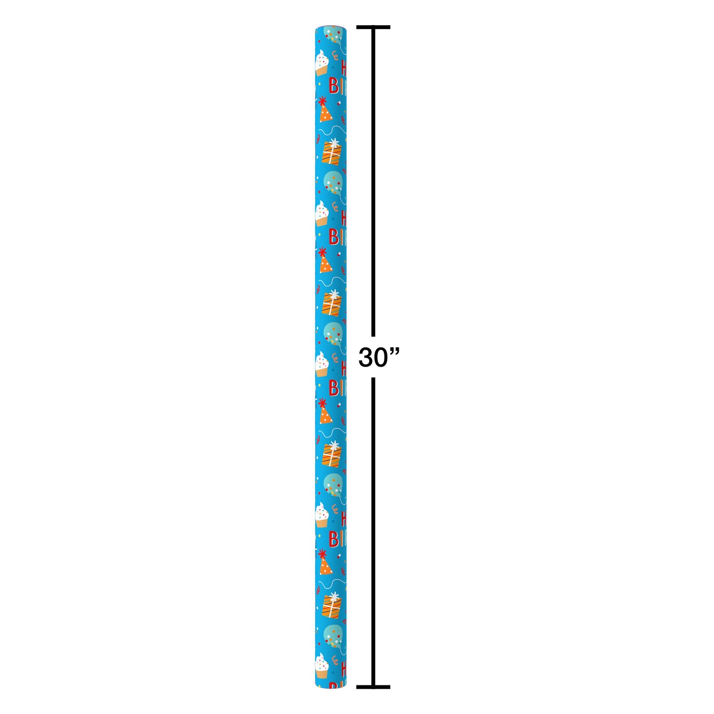 American Greetings Birthday Celebration Blue Wrapping Paper, 20 sq. ft.