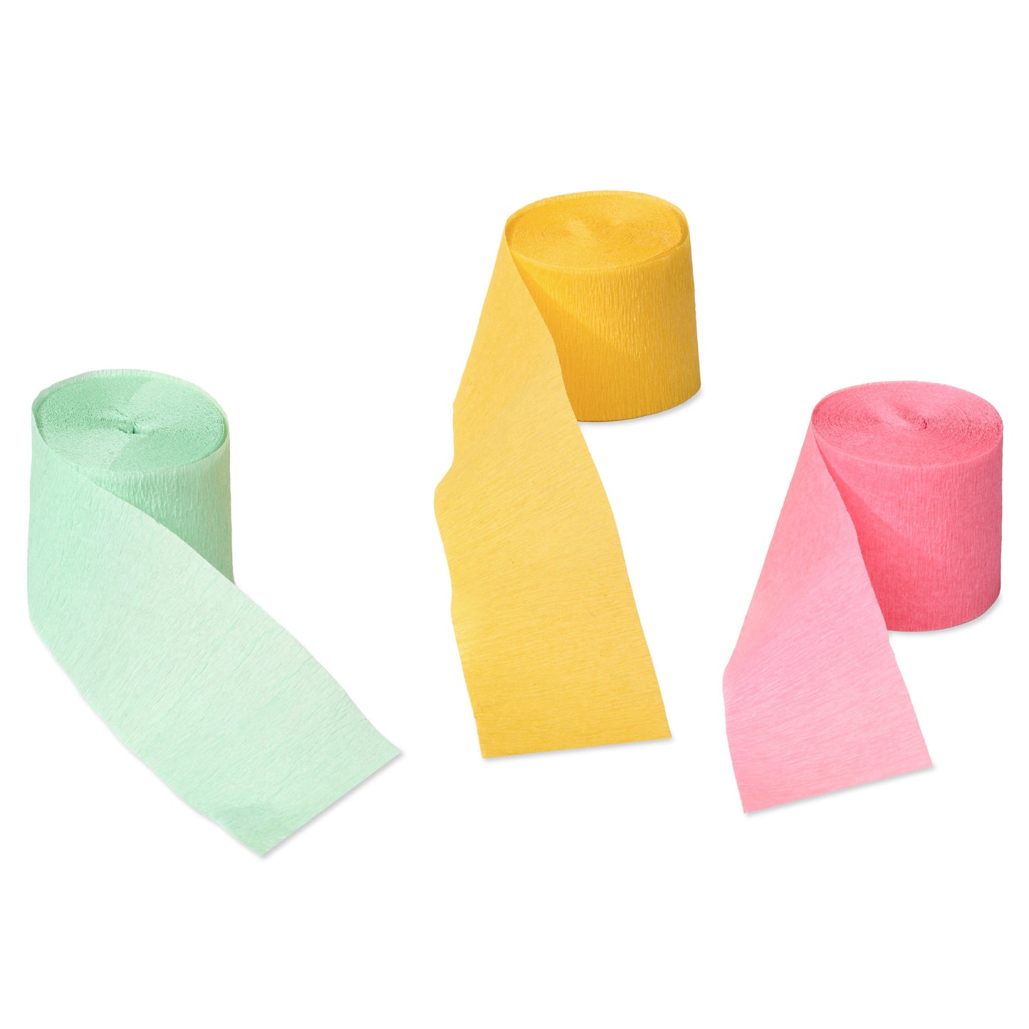 American Greetings Pink, Yellow, & Green Crepe Paper Streamers