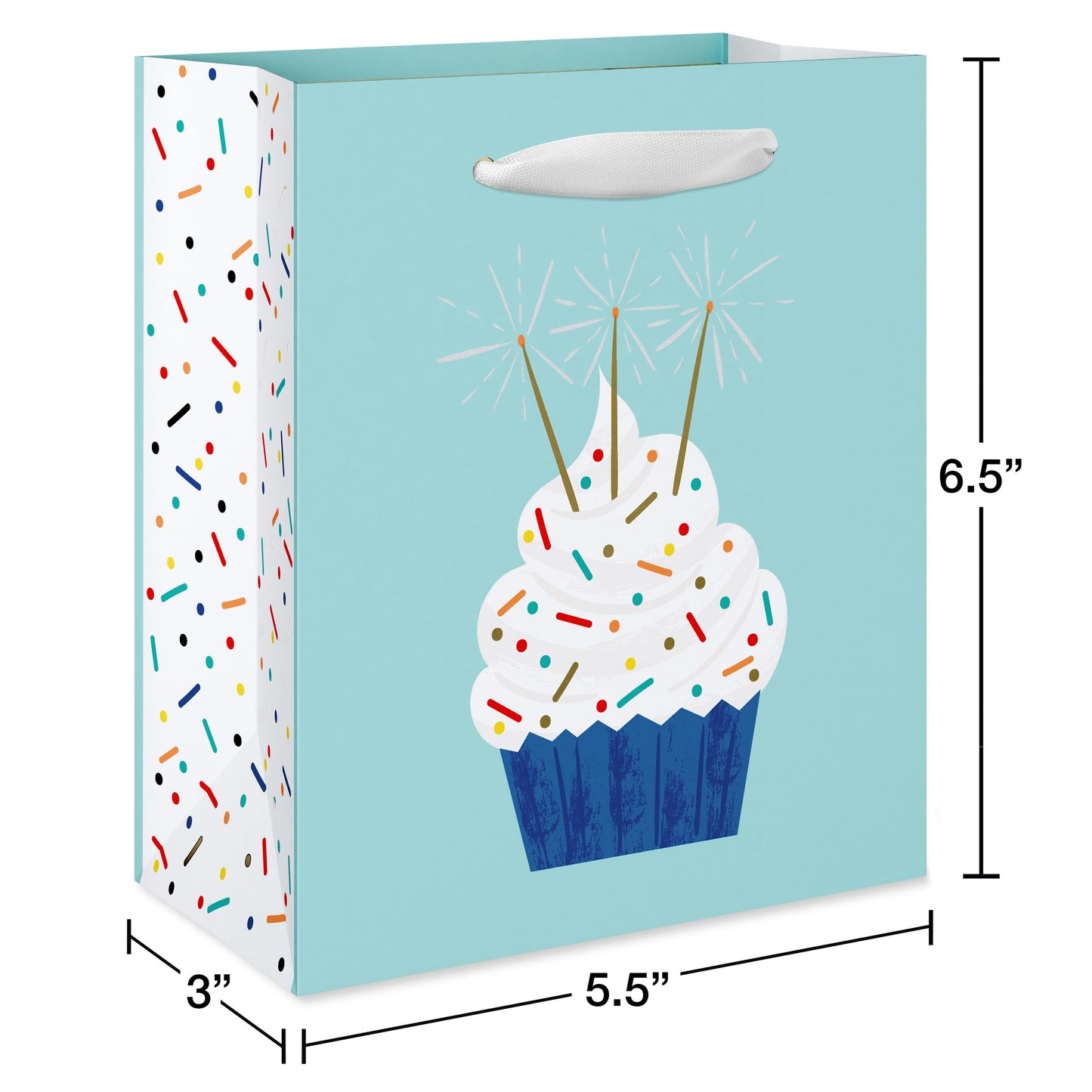 American Greetings Cupcake On Teal Small Birthday Gift Bag