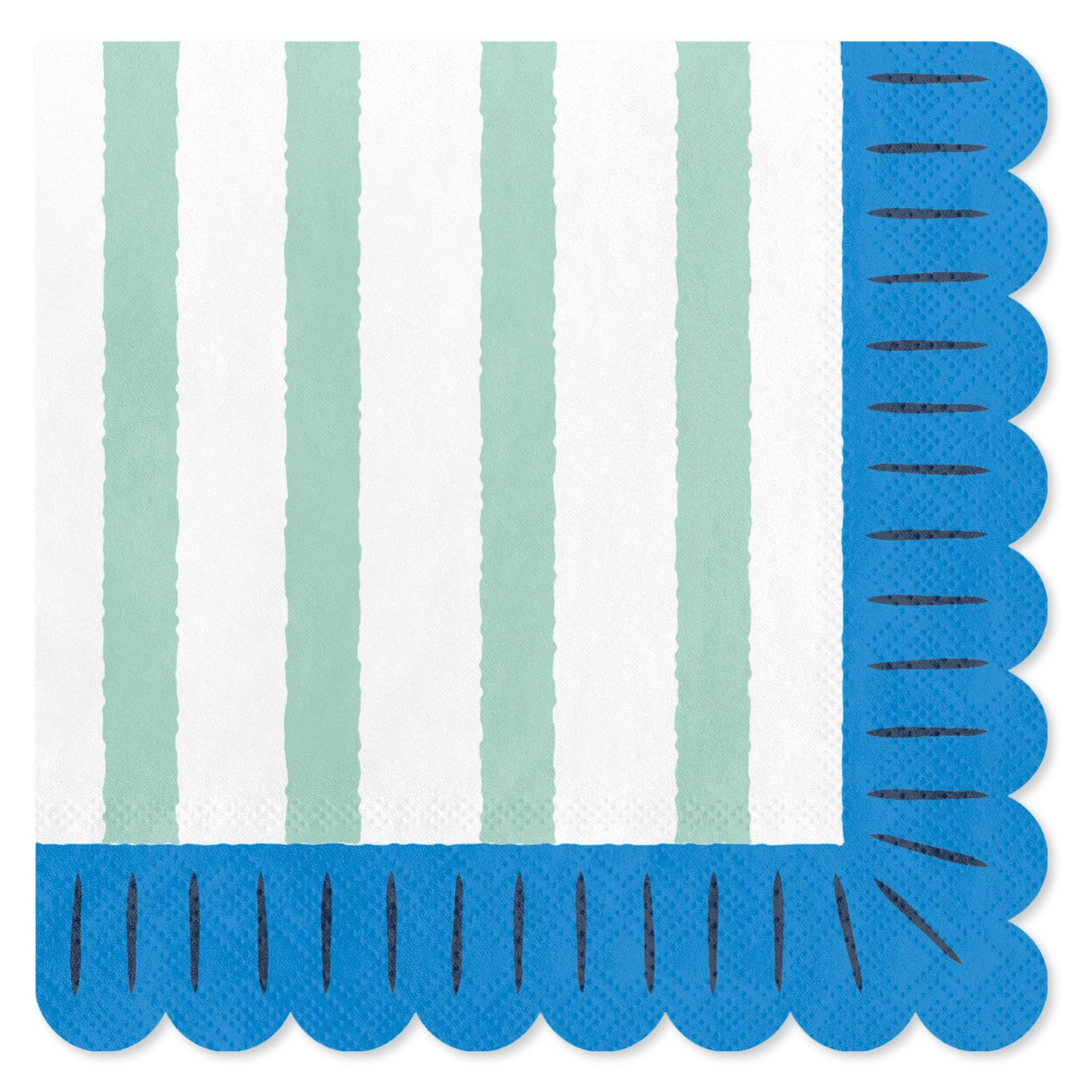 American Greetings Light Green Stripes Beverage Napkins