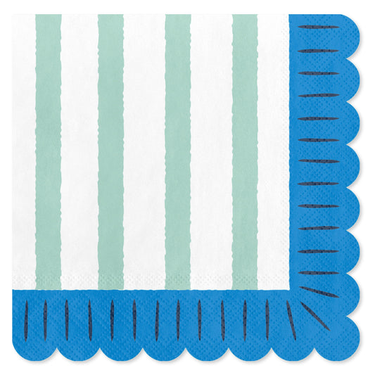 American Greetings Light Green Stripes Beverage Napkins