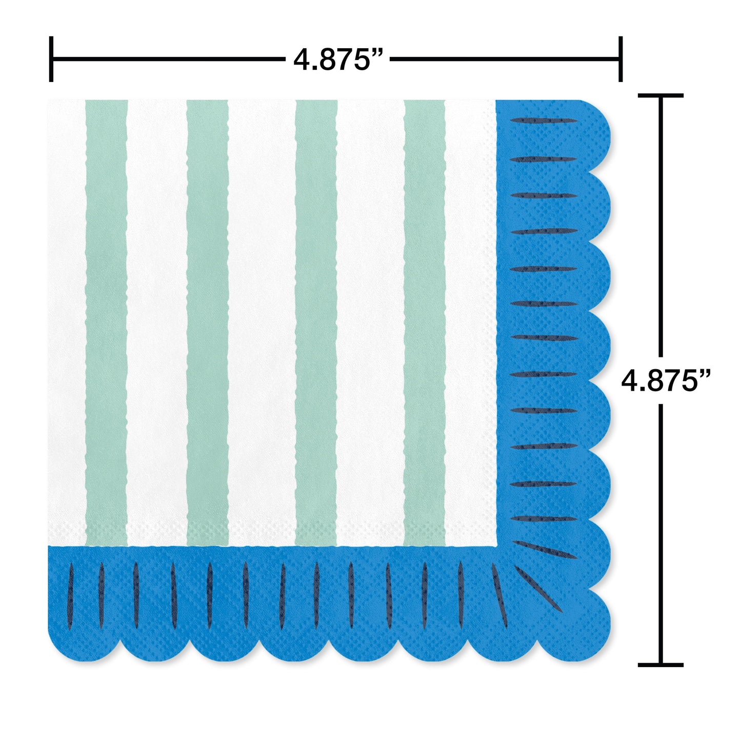 American Greetings Light Green Stripes Beverage Napkins