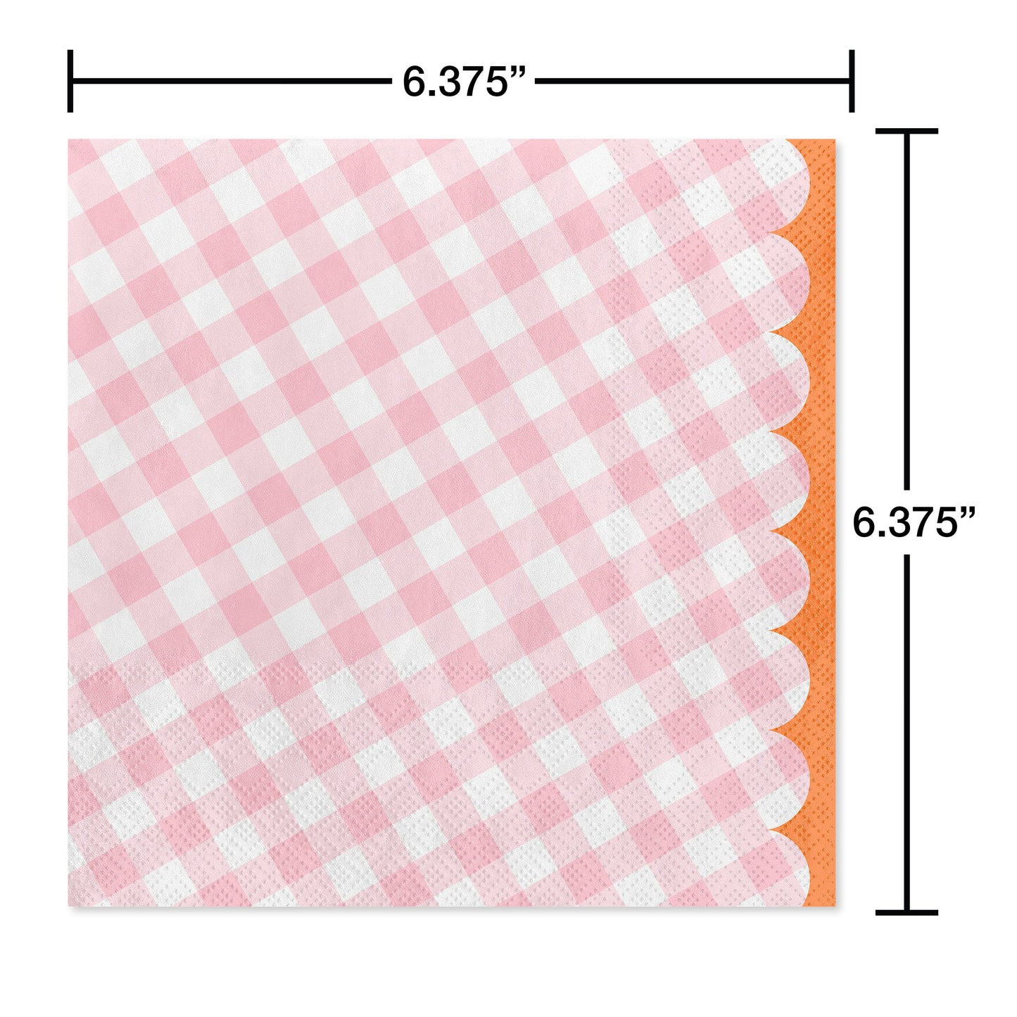 American Greetings Pink Gingham Lunch Napkins