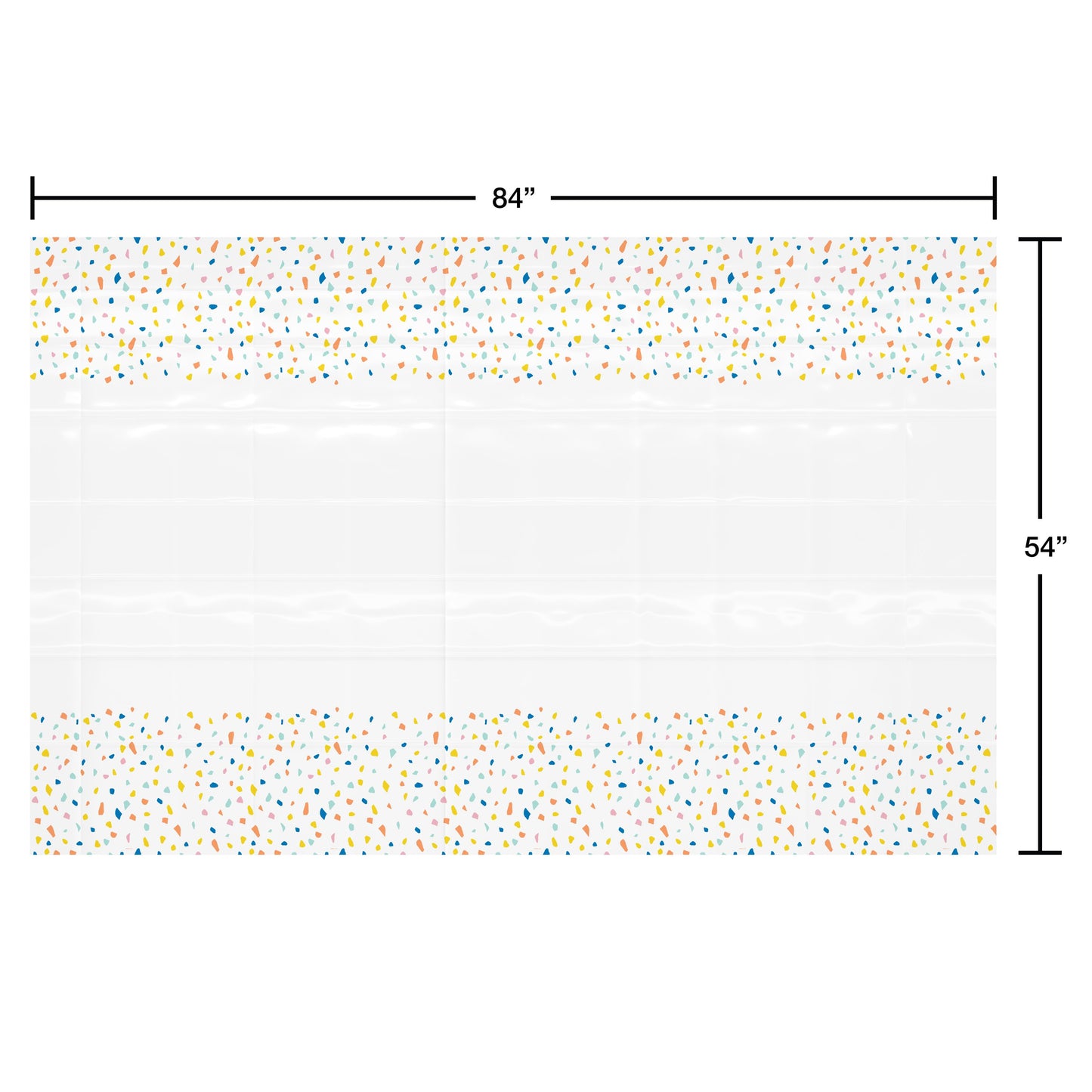 American Greetings White with Colorful Confetti Border Plastic Table Cover