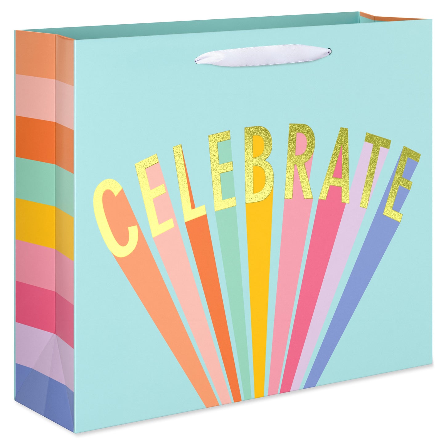 American Greetings Celebrate Teal Everyday Large Horizontal Gift Bag
