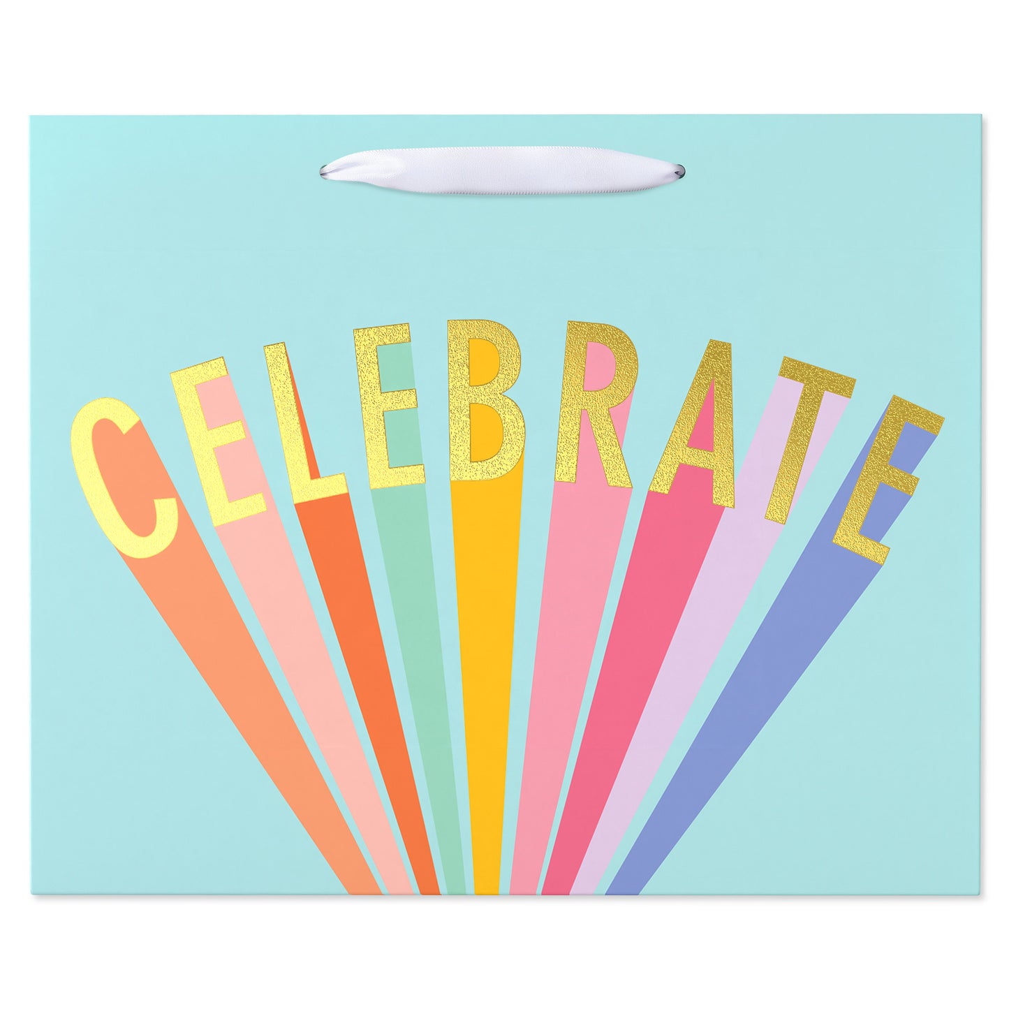 American Greetings Celebrate Teal Everyday Large Horizontal Gift Bag