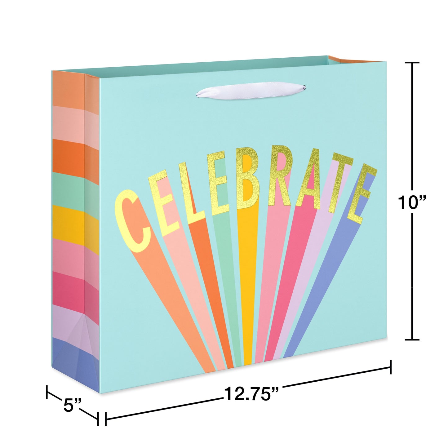 American Greetings Celebrate Teal Everyday Large Horizontal Gift Bag