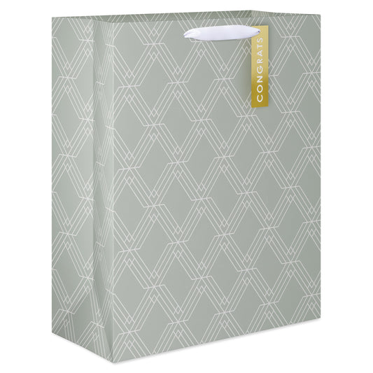 American Greetings Diamond Geometric Pattern with Tag Wedding Extra Large Gift Bag