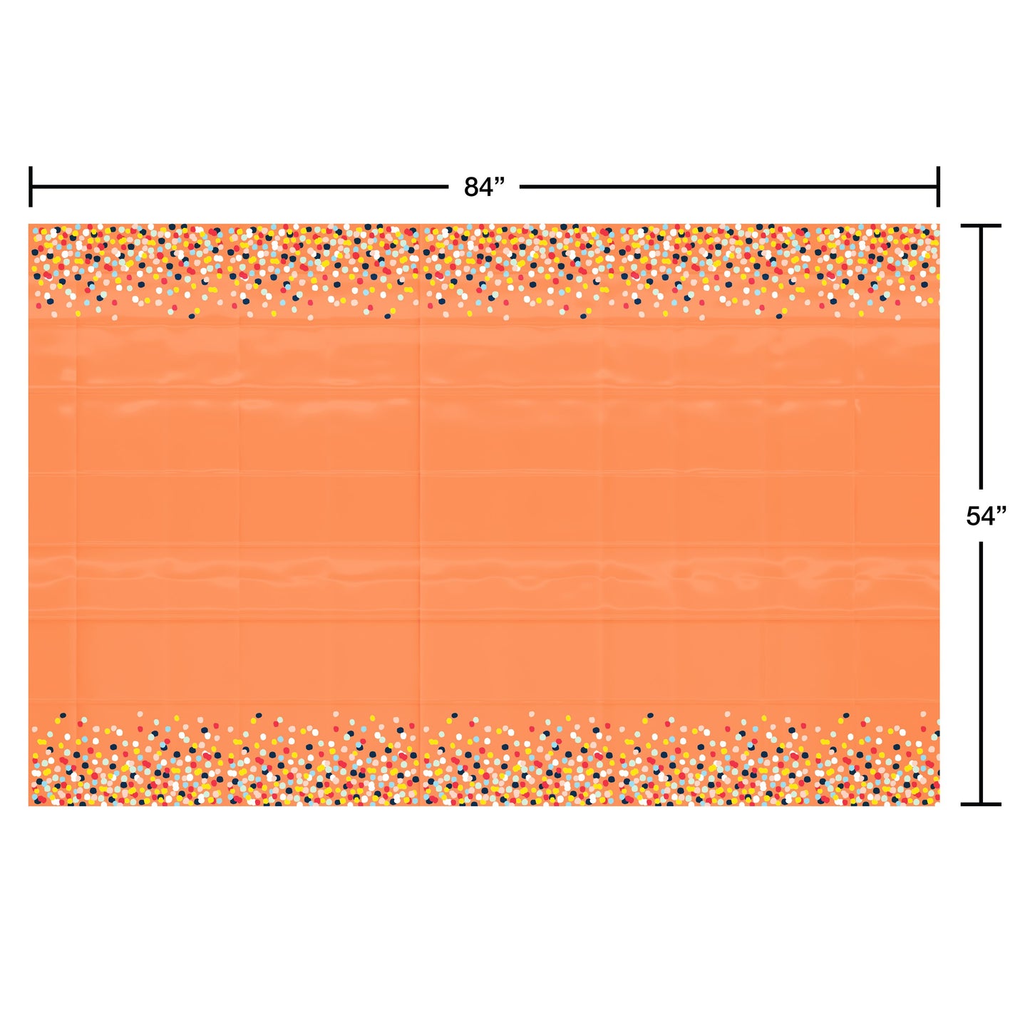 American Greetings Orange with Colorful Confetti Plastic Table Cover
