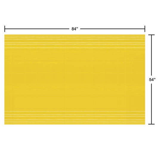 American Greetings Yellow with White Striped Plastic Table Cover