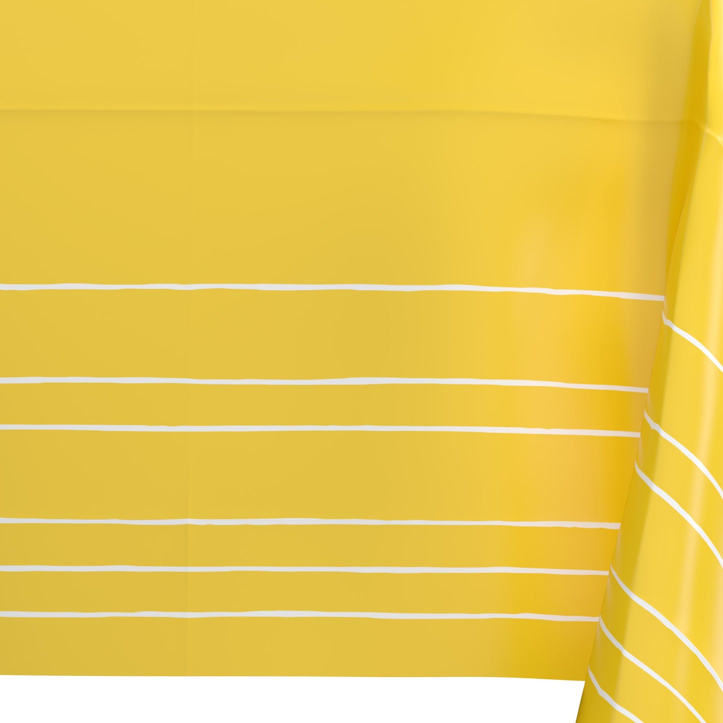 American Greetings Yellow with White Striped Plastic Table Cover