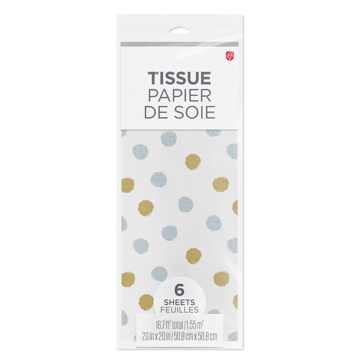American Greetings Gold & Silver Dots White Tissue Paper Pack, 6 ct