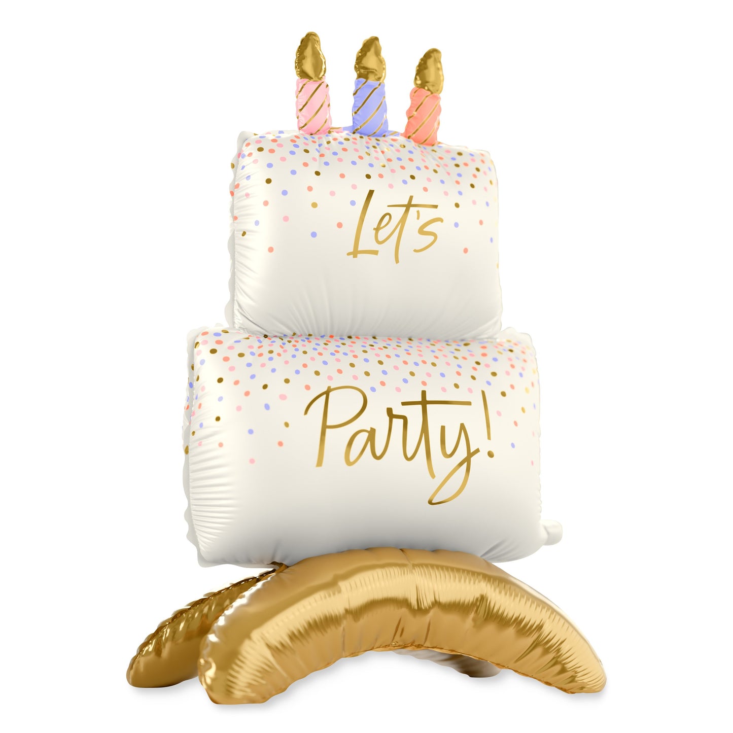 American Greetings Two-Tier Cake Uninflated Foil Balloon with Inflation Straw