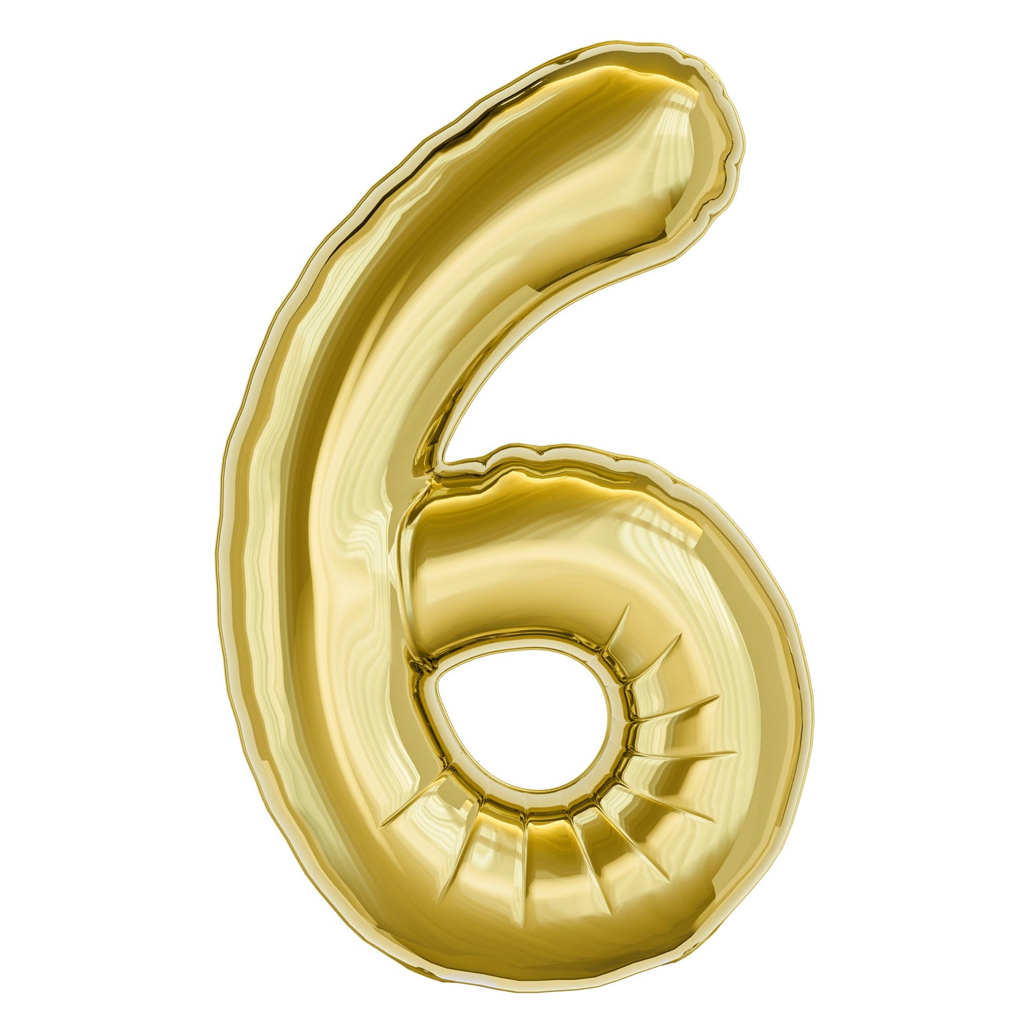 American Greetings Number 6 Large Gold Foil Uninflated Balloon
