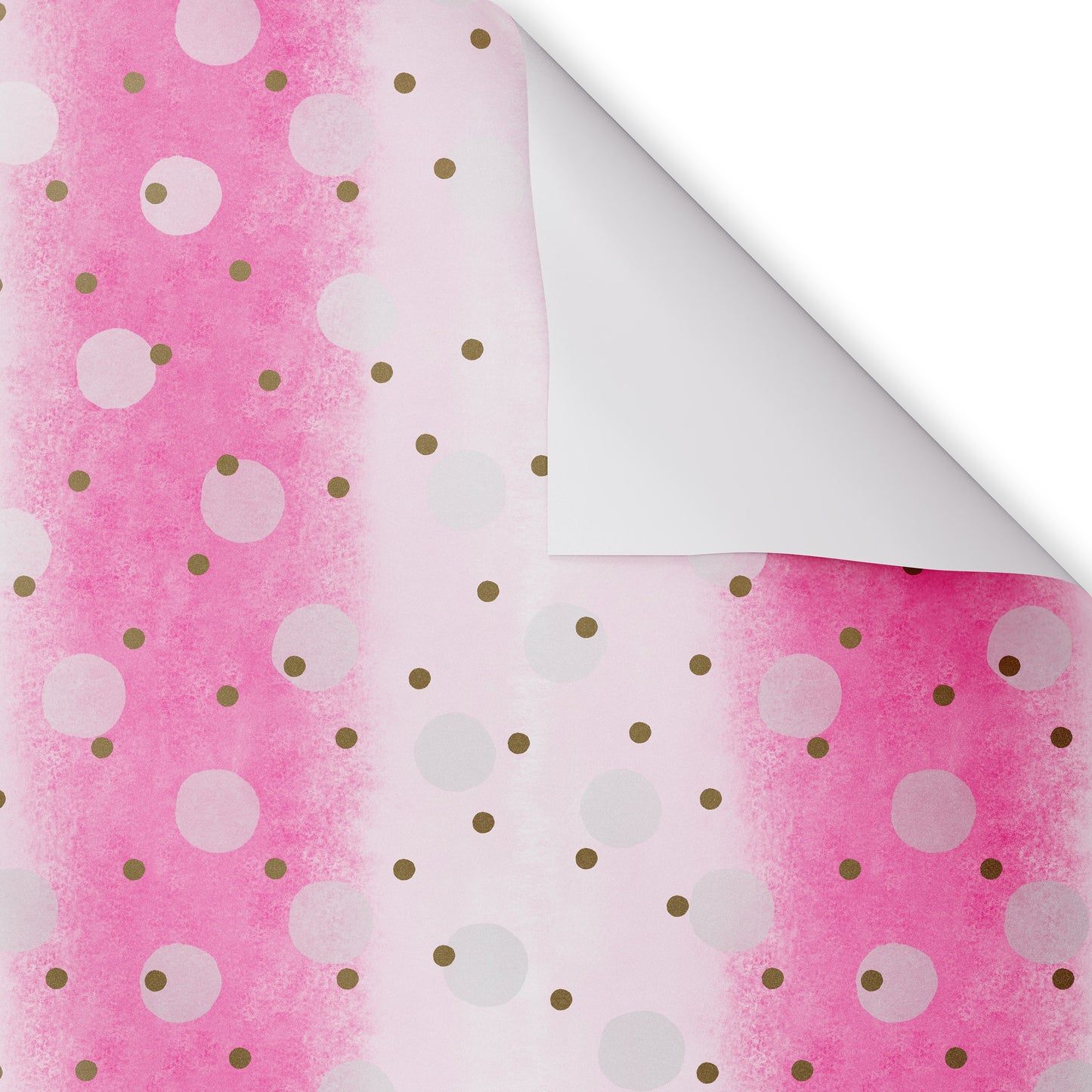 American Greetings Gold & Pink Polka Dots Wrapping Paper, 20 sq. ft.