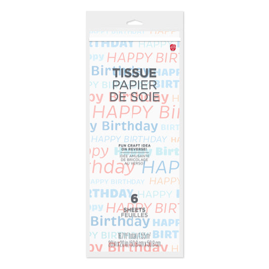 American Greetings Happy Birthday Gift Tissue Paper, 6 ct