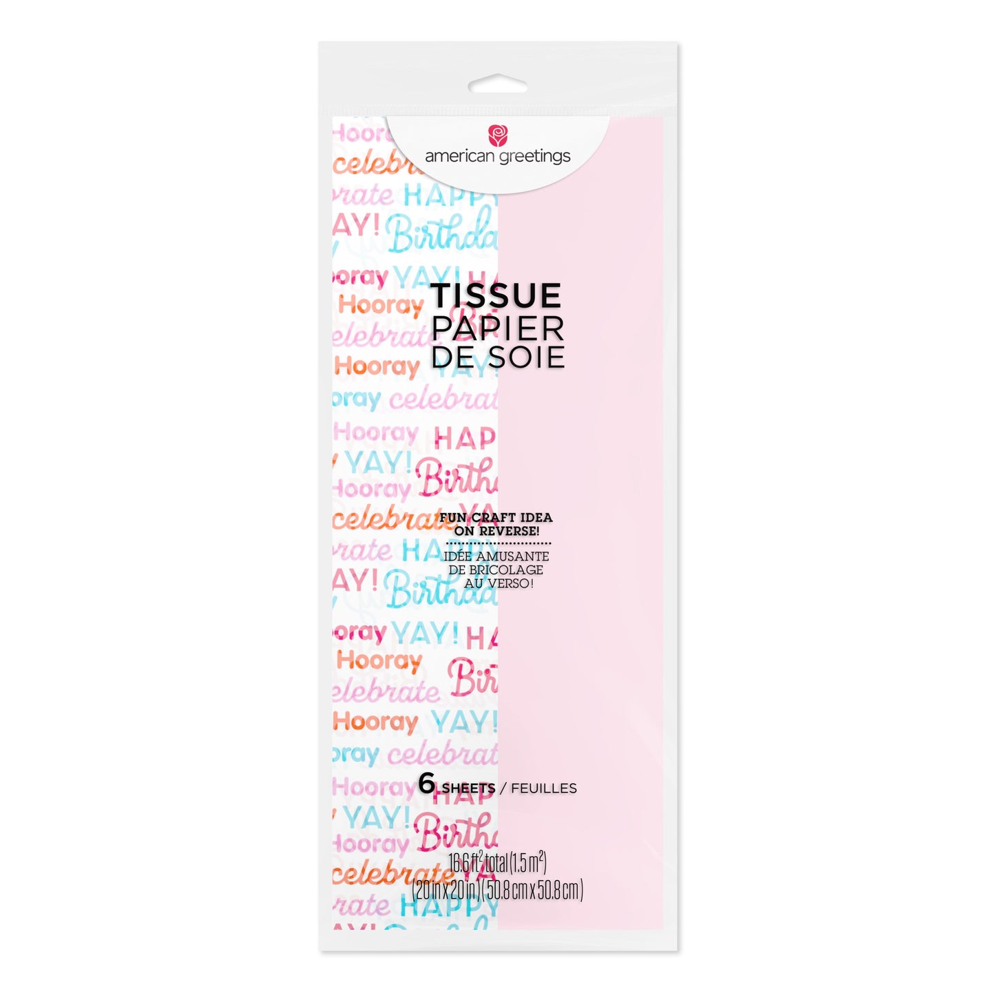 American Greetings Flamingo Pink & Birthday Tissue Paper, 6 ct