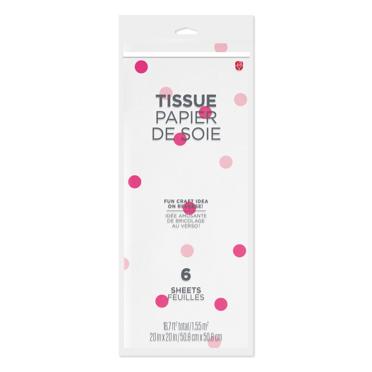 American Greetings Pink Dots on White Gift Tissue Paper, 6 ct