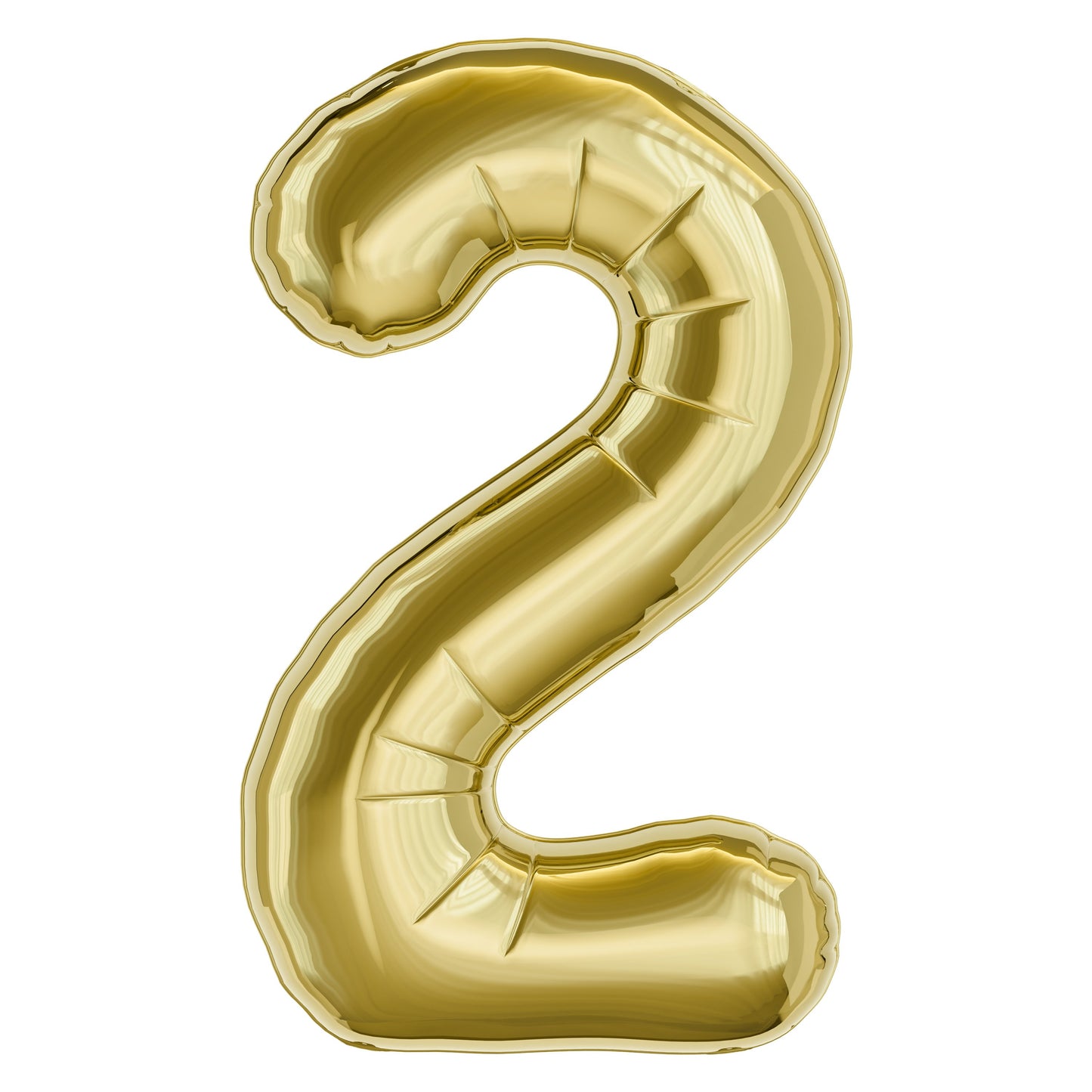 American Greetings Number 2 Large Gold Foil Uninflated Balloon