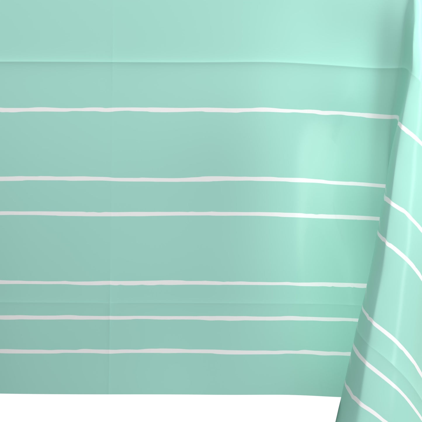 American Greetings Green with White Stripes Plastic Table Cover