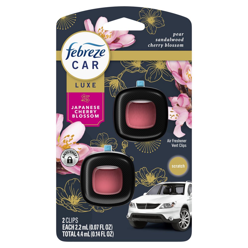 Febreze Luxe Car Vent Clip Air Fresheners - Japanese Cherry Blossom