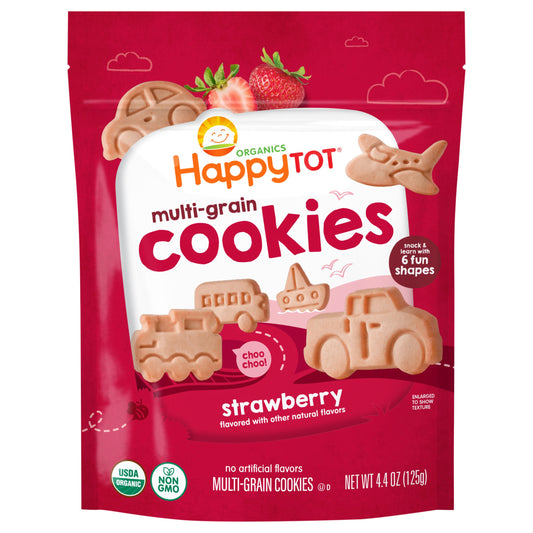 Happy Tot Organics Multigrain Cookies - Strawberry