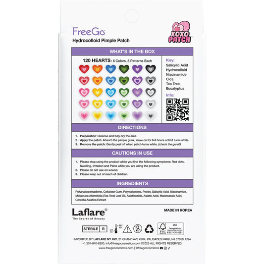 FreeGo XOXO Hydrocolloid Heart Pimple Patches