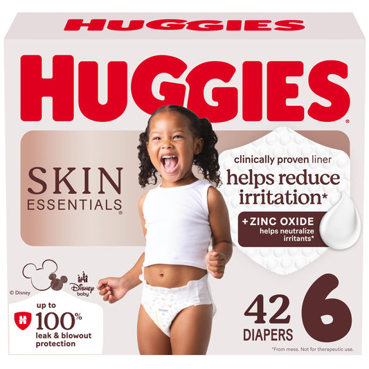 Huggies Skin Essentials Baby Diapers, Size 6 (35+ lbs)