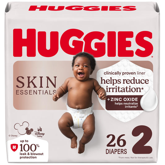 Huggies Skin Essentials Baby Diapers, Size 2 (12-18 lbs)