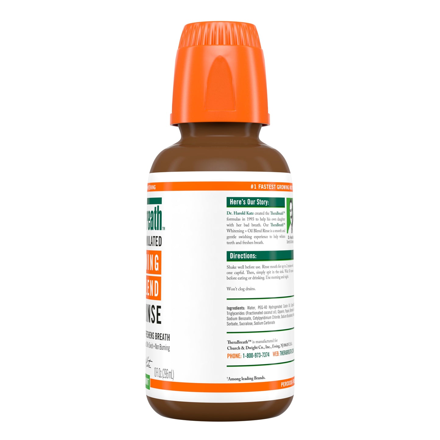 TheraBreath Whitening + Oil Blend Oral Rinse - Smooth Mint