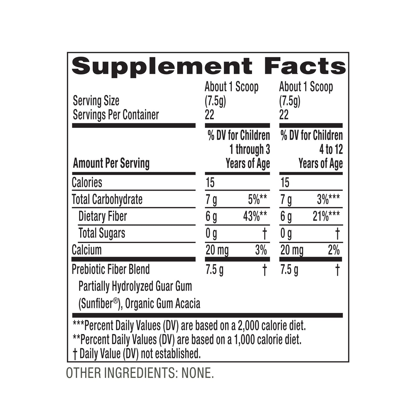 Zarbee's Regularity Support Prebiotic Fiber Powder