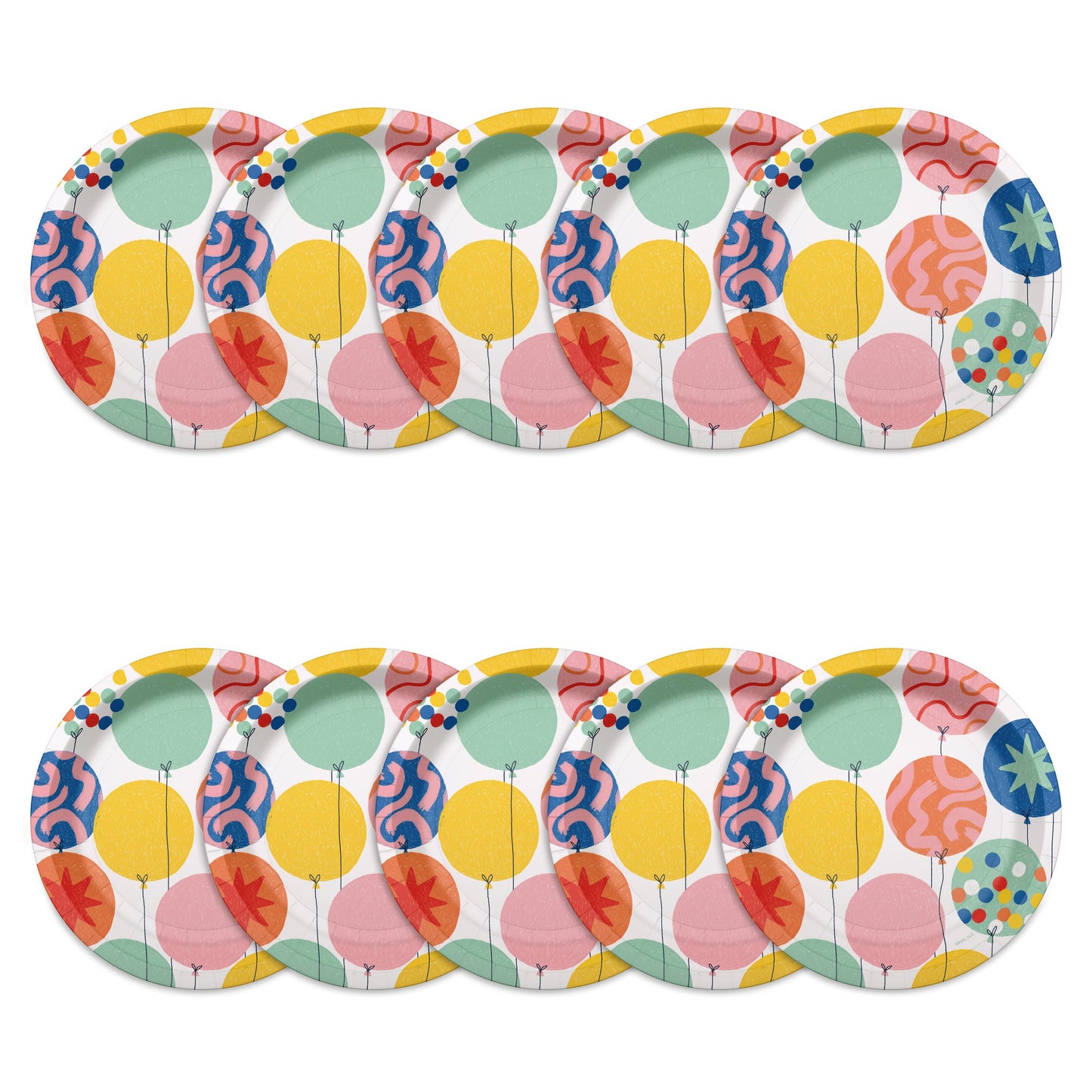 American Greetings Multicolored Balloons 7" Paper Plates