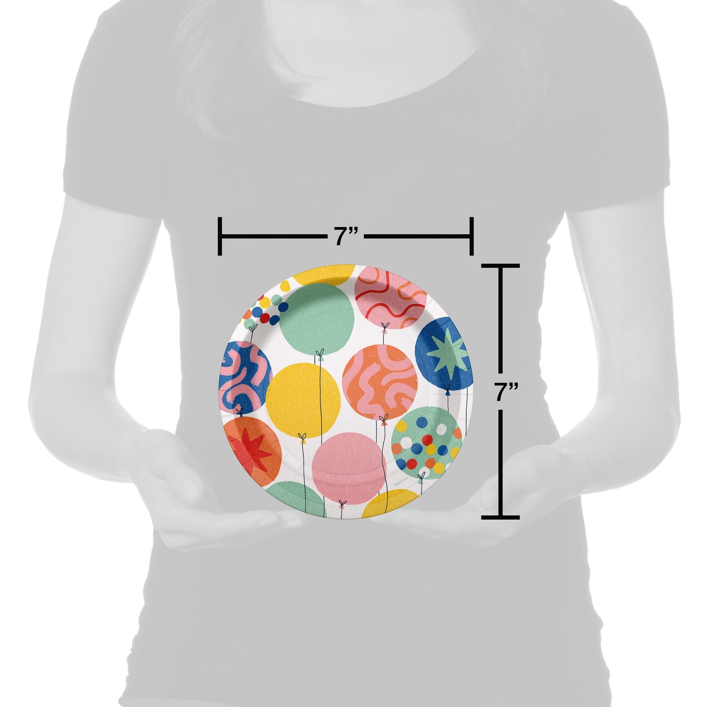American Greetings Multicolored Balloons 7" Paper Plates