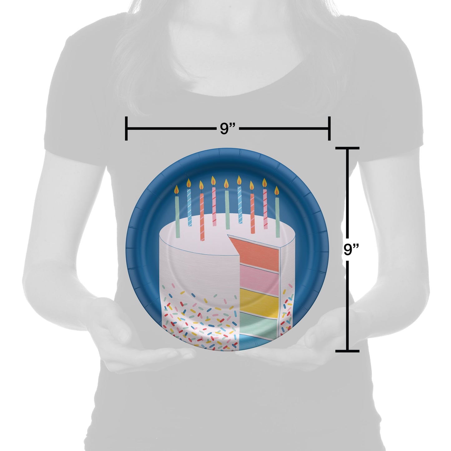 American Greetings Colorful Birthday Cake 9" Birthday Paper Plates
