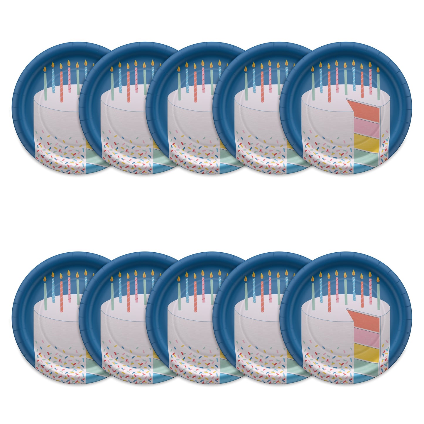 American Greetings Colorful Birthday Cake 9" Birthday Paper Plates
