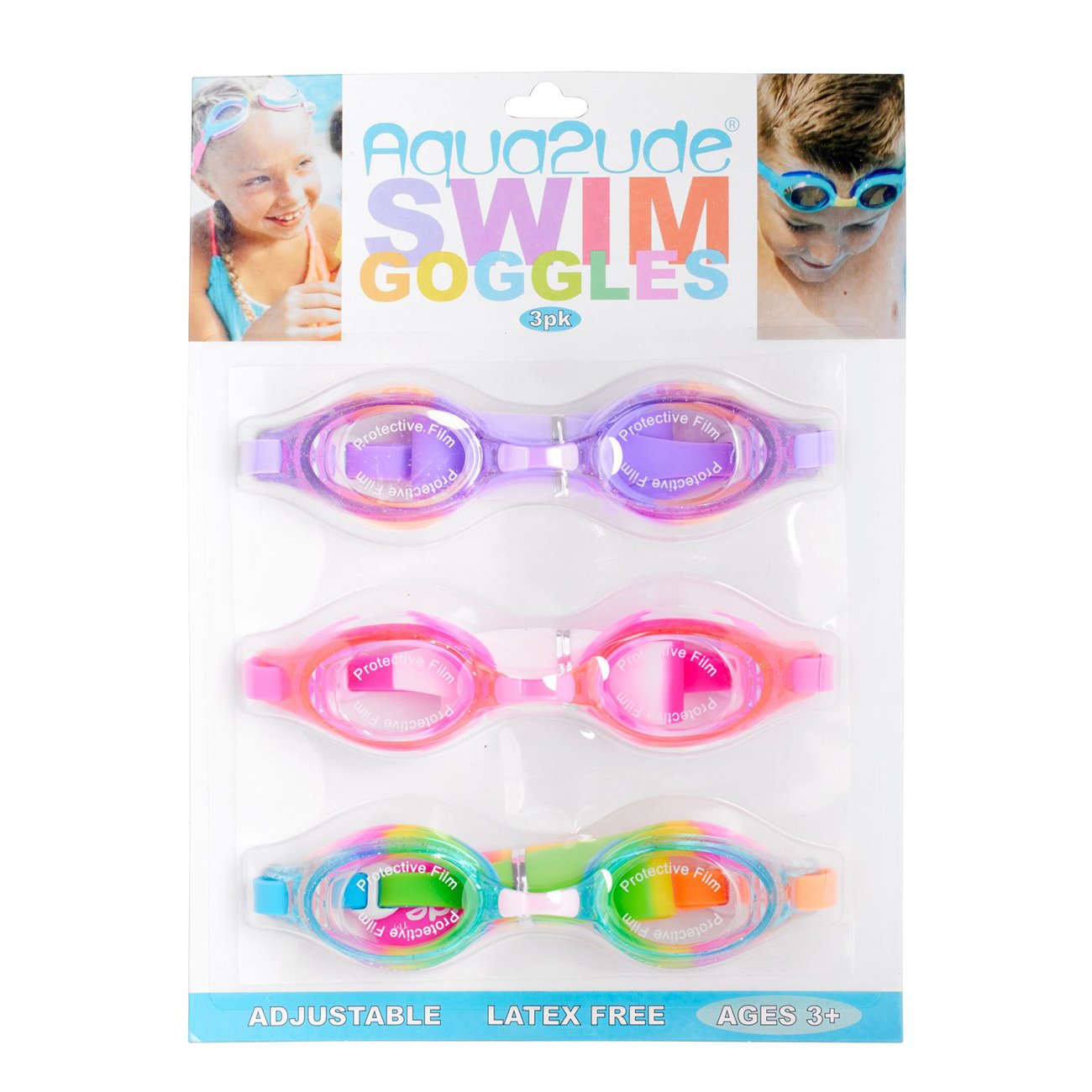 Aqua2ude Assorted Kids Swim Goggles