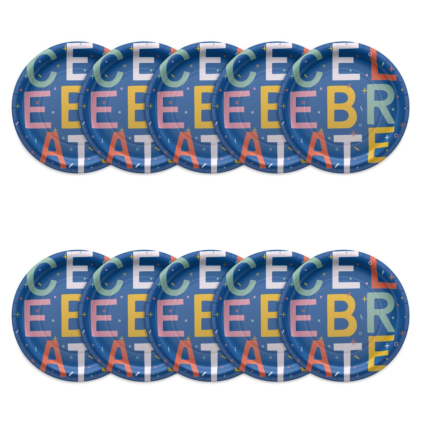 American Greetings Celebrate on Blue 9" Paper Plates
